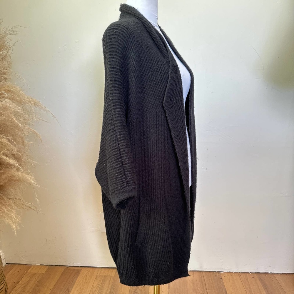 Splendid Chunky Cozy Wool Blend Cardigan Black Size Small - Picture 8 of 16